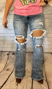 Acid wash rodeo flares