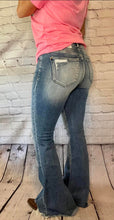 Load image into Gallery viewer, Light wash destroyed hem flares
