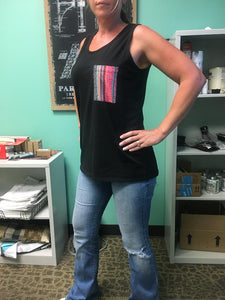 Black serape pocket tank