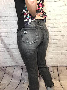 Black Washed Straight Leg