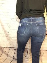 Load image into Gallery viewer, Dark Wash Patched Up Skinnies
