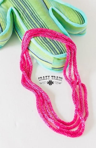 Hot Pink Loopty Loo necklace