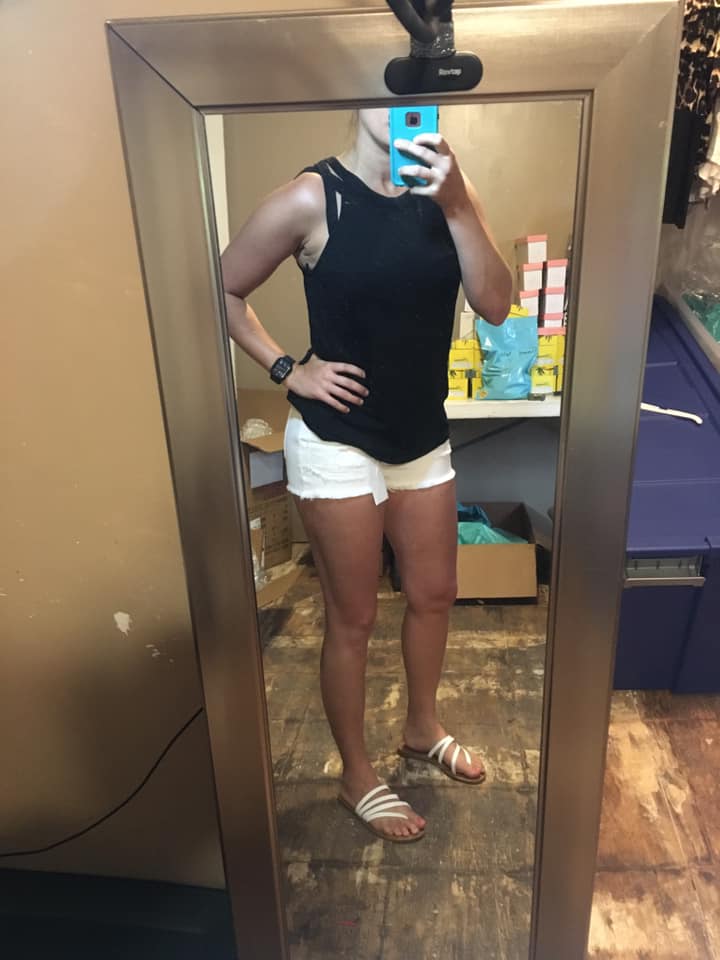Black strappy top