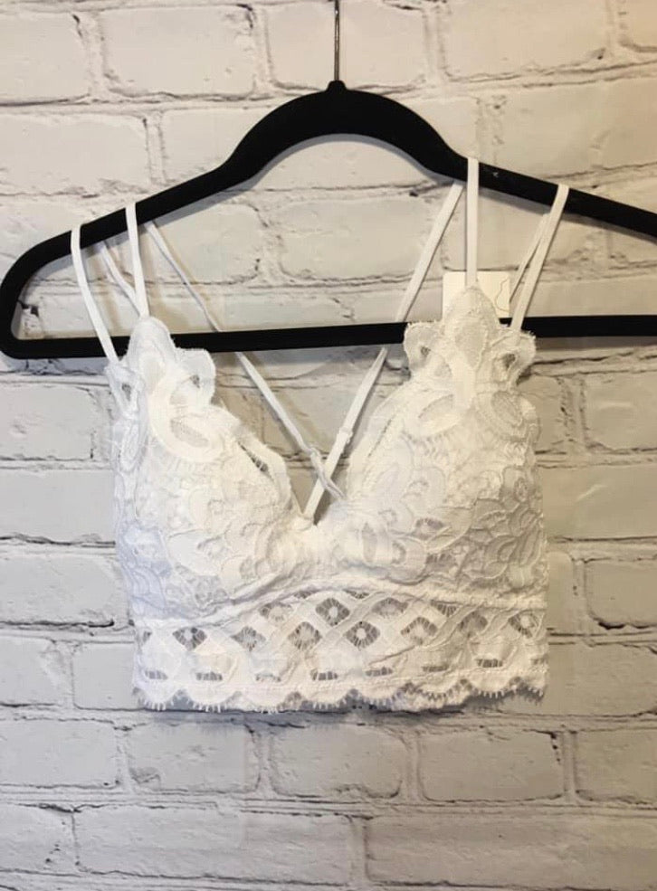 White lace bralette
