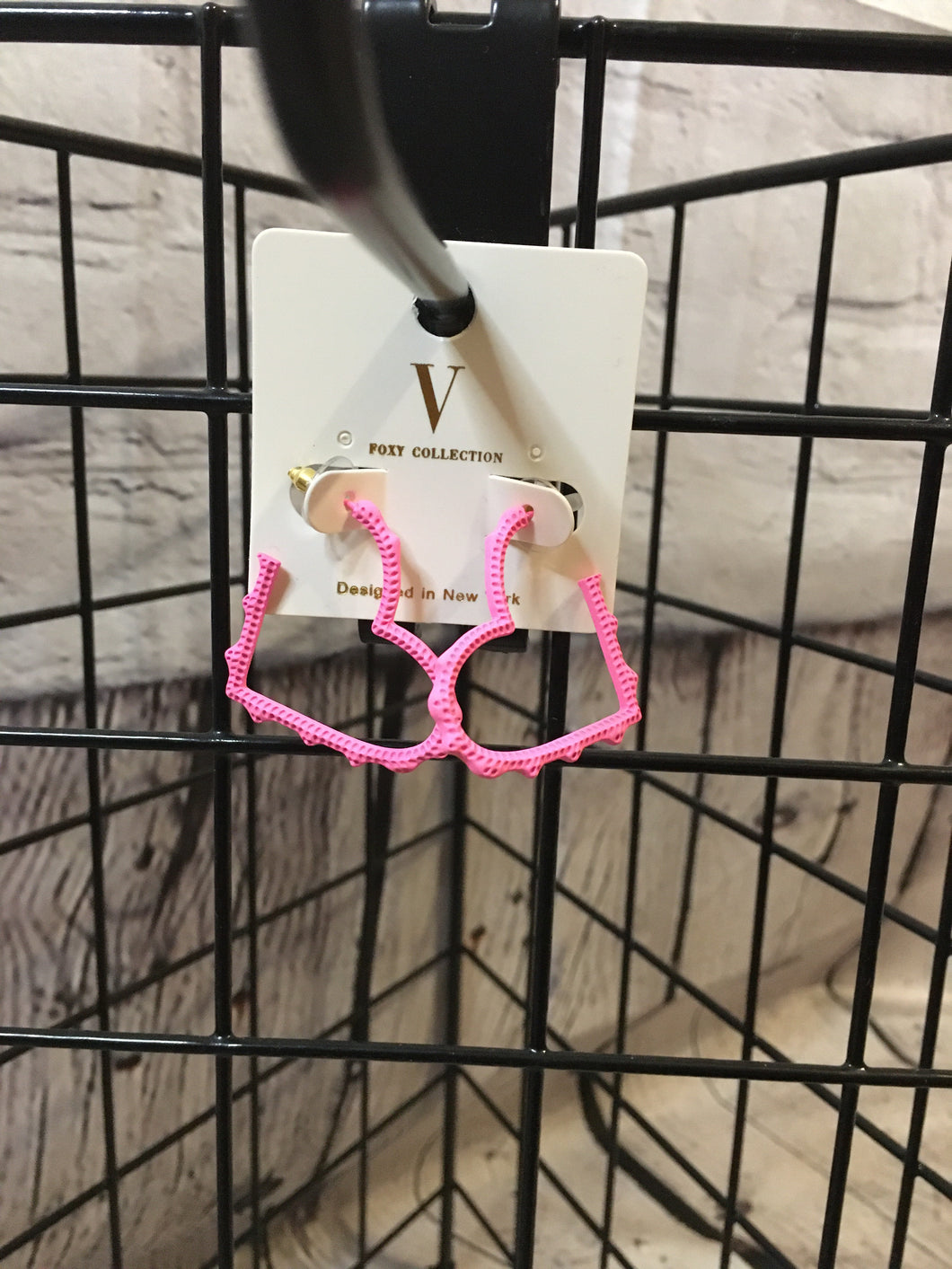 Pink heart earrings