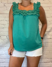 Load image into Gallery viewer, Jade Ruffle Tank
