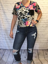 Load image into Gallery viewer, Leopard floral print top
