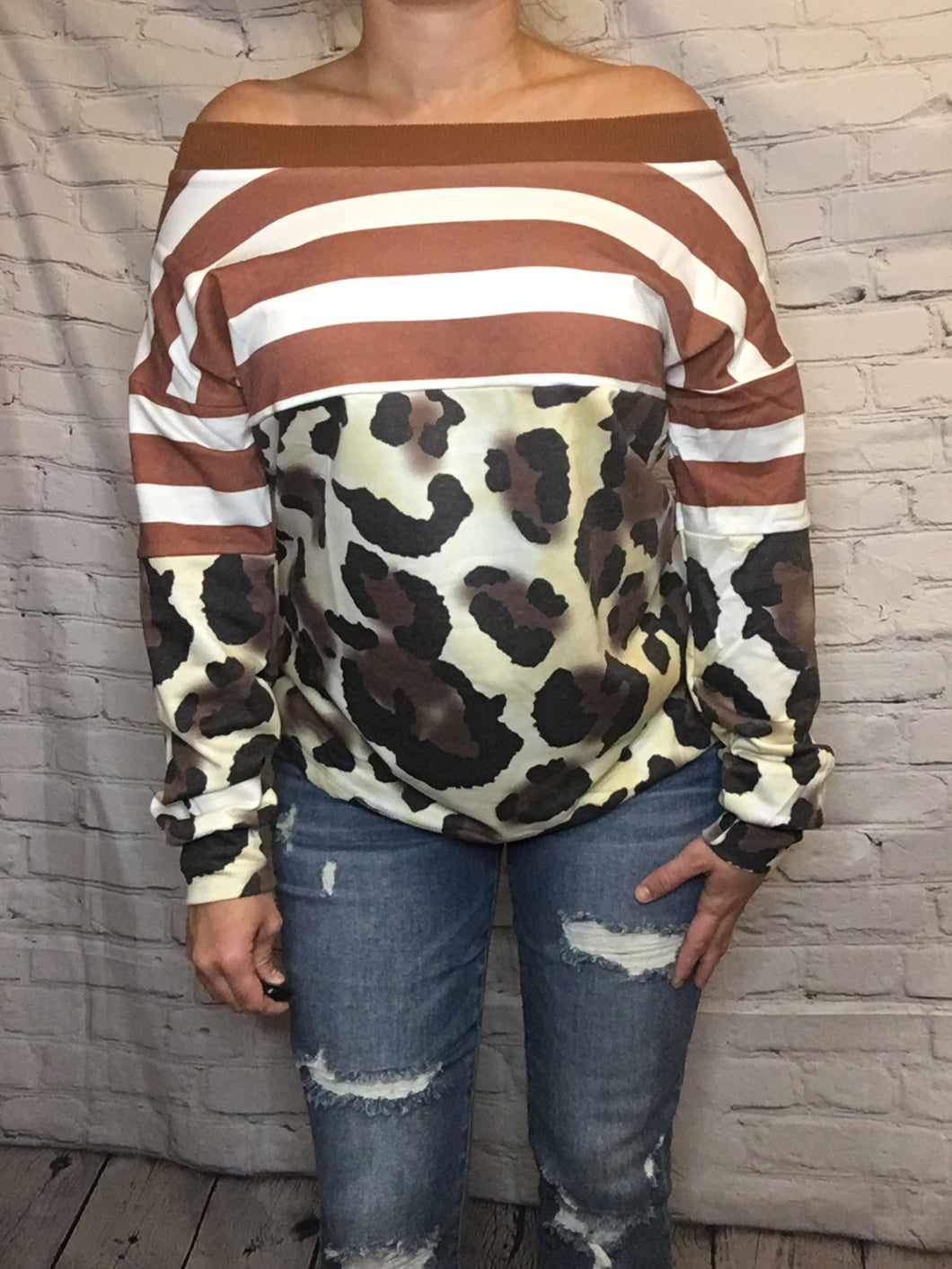 Cold shoulder sweater