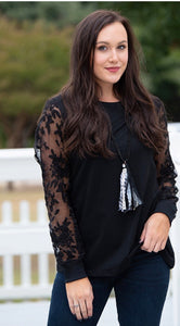 Lace sleeve top