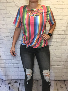 Serape strappy tee