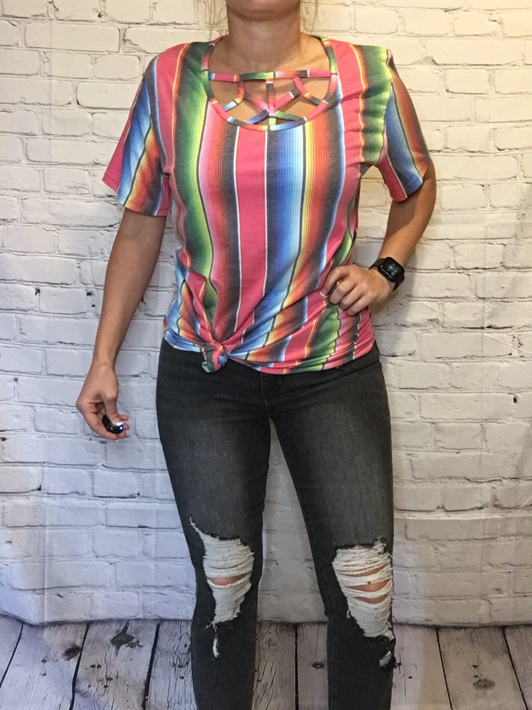 Serape strappy tee