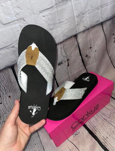 White Weave Flip-flops