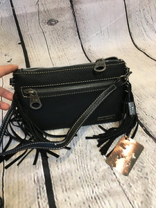 Black Cowhide Crossbody and/or wristlet