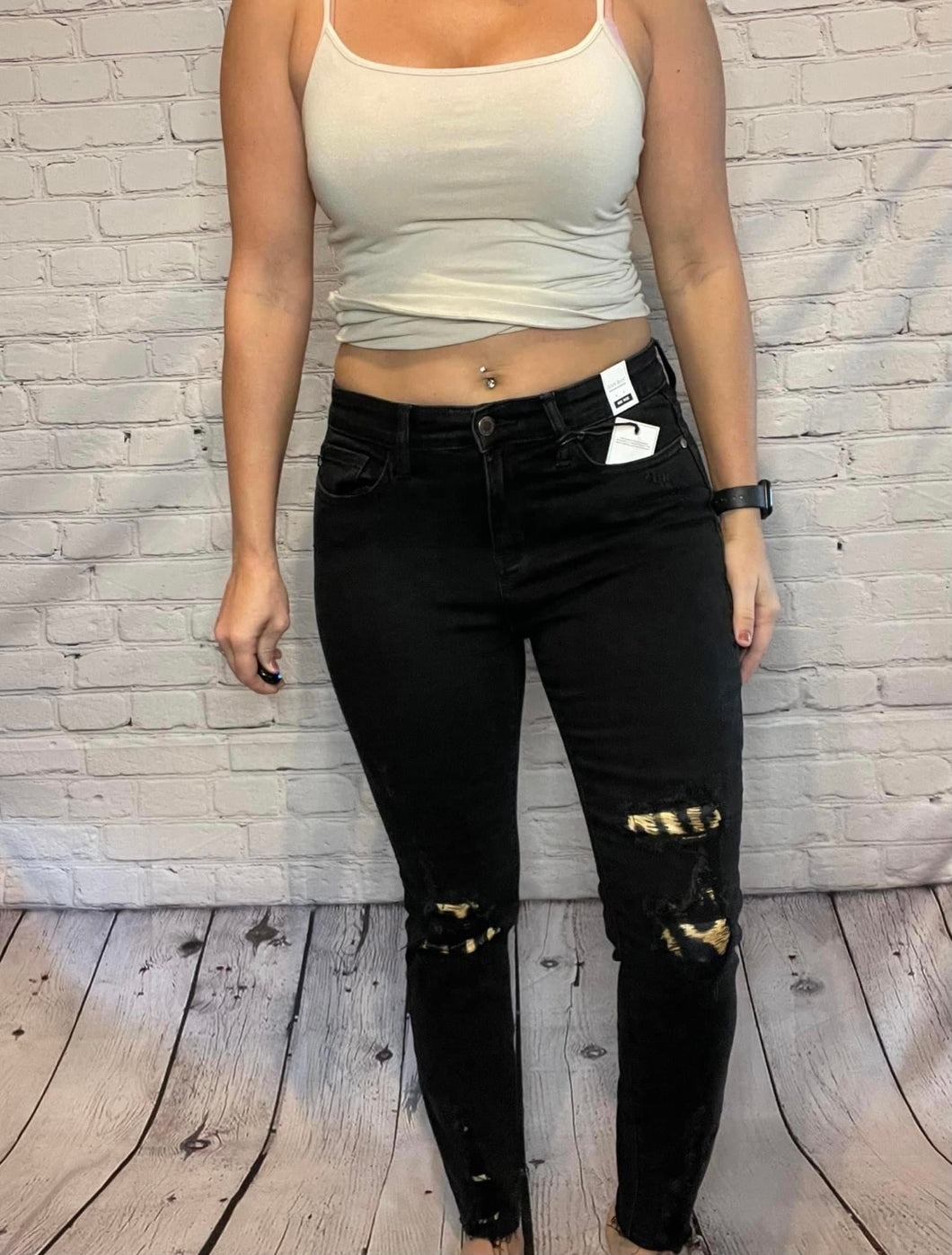 Leopard Patch Judy Blue Skinnies